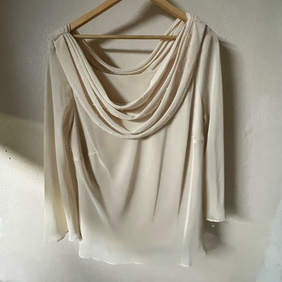 Lane Bryant Tops - NWOT Lane Bryant formal layered crêpe beaded collar shirt